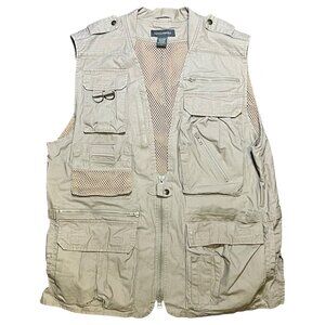 Banana Republic Men Safari Travel‎ Vest Photographer Fishing Cargo 16+ Pockets L